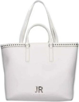 John Richmond Logo Tote Bag - Dames - Shoppers - Wit - ONE Size - Leer - Tassen