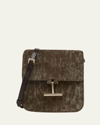 Tom Ford Tara Mini Crossbody Bag in Ocelot-Printed Suede