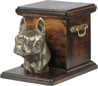 OEM Boston Terrier, Boston Bull Terrier - Urna Para Cenizas De Perro Con Estatuilla, Elegante Urna Para Perro, Urna &Uacute;nica Con Busto De Perro De Art-dog