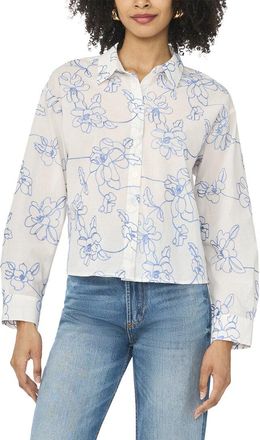Vince Camuto Cropped Collar Button-Down Shirt
