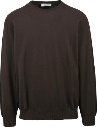 FILIPPO DE LAURENTIIS Round-neck Knitwear, male, Brown, Size: 3XL Maglioncino Girocollo