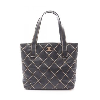 Chanel Black Leather Handbag Tote Bag (Pre-Owned)