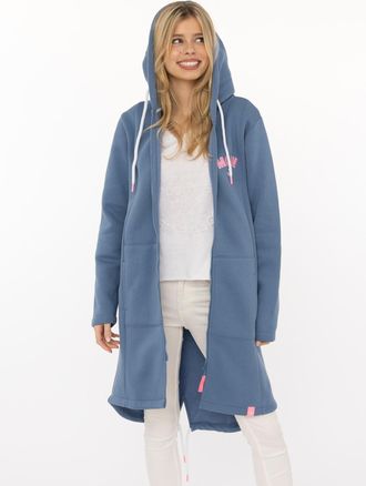 Zwillingsherz Jerseymantel ZWILLINGSHERZ Moin Classic, Damen, Gr. L/XL, jeans, Jersey, Obermaterial: 50% Baumwolle, 50% Polyester, M&auml;ntel Jerseymantel, martimier Lo