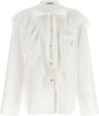 Alberta Ferretti Shirts - Dames - Overhemden - Wit - XS - Katoen - Overhemden