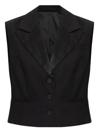 AllSaints Noa gilet met knopen - Zwart