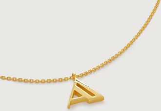 Monica Vinader Gold Initial A Chain Necklace