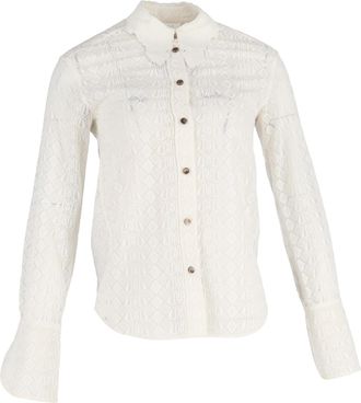 Chlo&eacute; Chlo&eacute; kanten blouse met knoopjes in wit polyester