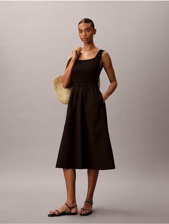 Calvin Klein Jeans Calvin Klein Womens Gathered Midi Dress - Black - XL