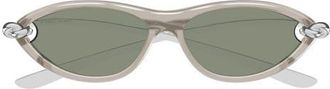 Bottega Veneta 56mm Cat Eye Sunglasses in Shiny Transparent Sand at Nordstrom