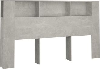 vidaXL Headboard Cabinet Concrete Grey 180x18.5x104.5 cm Vidaxl