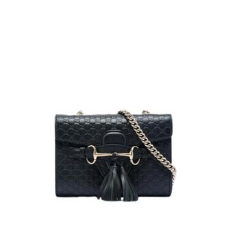 Gucci Pre-owned Mini Emily - Dames - Pre-owned - Zwart - Maat: ONE Size Leer