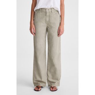 Madewell The Short Perfect Vintage Wide Leg Jeans in Airy Denim in Chateau Olive at Nordstrom, Size 23