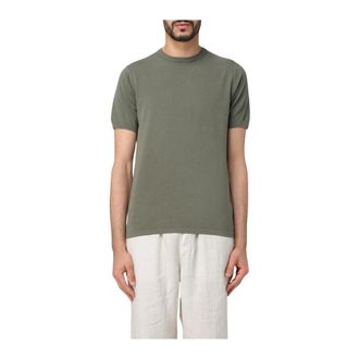 Aspesi T-Shirts, male, Green, S, Short Sleeve Crew Neck Knit Tee