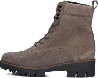 Gabor Taupe Su&egrave;de Veterlaarzen - Dames - Veterlaarzen - Grijs - 37 1/2 EU - Su&egrave;de - Schoenen