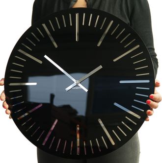 OEM Reloj De Pared Trim Negro Para Sal&oacute;n, 50 Cm