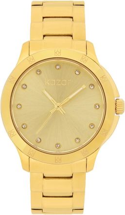 Kazar Gouden horloge met kristallen - Dames - Horloges - Geel - ONE Size - Accessoires