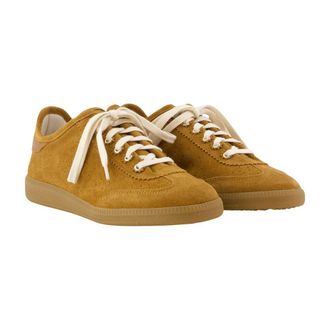Isabel Marant Womens Brecy Trainers - Isabel Marant Leather Brown Cowhide Shoes Sneakers