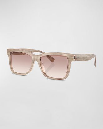 Brunello Cucinelli Logo Acetate Butterfly Sunglasses