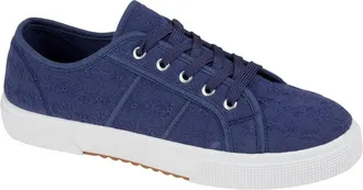 Generic Ladies Floral Trainers Shoes Plimsoll Sneakers Lace Up Womens Canvas Pumps Sizes (Navy, UK Footwear Size System, Adult, Women, Numeric, Medium, 3)