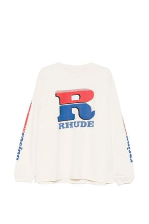 Rhude SPLIT PATROL LS TEE Size: XL, colour: WHITE