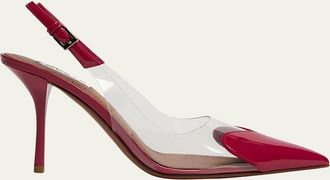 Alaia Coeur Clear Cap-Toe Mule Pumps