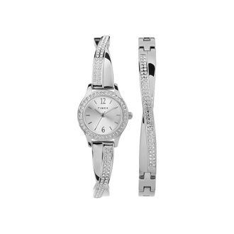 Timex Dress Crystal 19mm Ladies Watch & Bracelet Gift Set