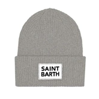 MC2 Saint Barth Gebreide muts in bessenrood - Dames - Hoeden - Grijs - ONE Size - Accessoires