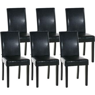 Clp Set de 6 sillas de comedor Ina En Polipiel Negro Negro