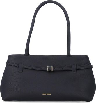 Manu Atelier Le Cambon East West Bag - Dames - Schoudertassen - Zwart - ONE Size - Leer - Tassen