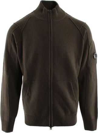 C.P. Company Vest met ritssluiting - Heren - Vesten met rits - Bruin - 2XL - Wol - Hoodies & sweatvesten