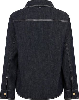 Max Mara Womens Denim Shirt Navy Blue Cotton