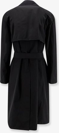 Hev&ograve; Mens Trench Coat Motolese Polyester-Cotton Black