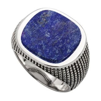 Jan Leslie Gemstone Sterling Silver Cross Etched Ring in Blue at Nordstrom, Size 10