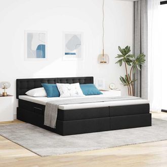 vidaXL Vidaxl Letto Con Contenitore Nero 180 X 200 Cm Pelle Sintetica
