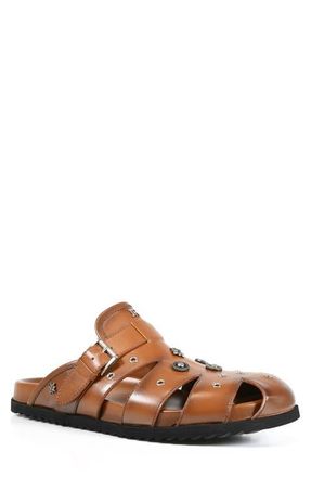 John Richmond Studded Fisherman Sandal in Tan at Nordstrom, Size 12