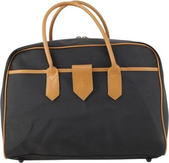 Saint Laurent Pre-owned Handbags, female, Black, Size: ONE SIZE Pre-owned Vintage YSL Logo Travel Bag