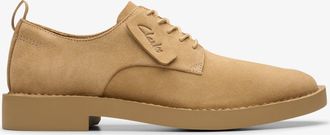 Clarks Mens Martock Lace Dark Sand Suede Shoes - Beige - Size UK 10.5