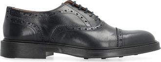 Bruno Magli Klassieke Leren Brogue Veterschoenen - Heren - Nette schoenen - Blauw - 40 EU - Leer - Schoenen