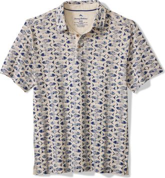 Tommy Bahama Sardina Soir&eacute;e Polo in Blue/Natural at Nordstrom, Size 3Xlt