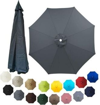 OEM Toile De Rechange Parasol - Polyester 270 Cm - Para Sombrilla De 6 Costillas - Gris - 1 Unidad