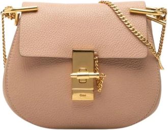 Chlo&eacute; Pre-owned Drew Schoudertas - Dames - Vintage Mini Tas - Beige - ONE Size - Leer - Vintage