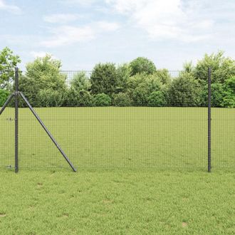 Berkfield Home Welded Wire Fence Grey 1x50 m Steel in Silver