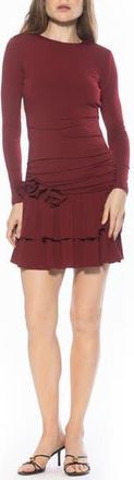 Alexia Admor Pluto Rosette Long Sleeve Dress in Burgundy at Nordstrom Rack, Size X-Small