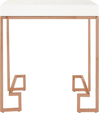 Premier Housewares Interiors by Premier Contemporary Rose Gold Angled Legs End Table, Versatile Sitting Room Side Table, Sturdy Lounge Side Table