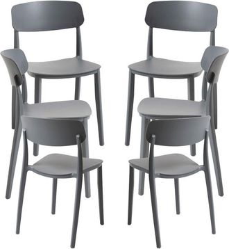 Regalos Miguel Regalos Miguel - Packs Sillas Jard&iacute;n - Pack 6 Sillas Bri - Gris Oscuro