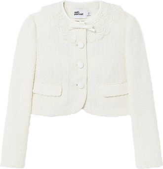 Self Portrait Boucle lace collar jacket