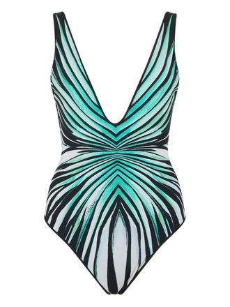 Roberto Cavalli Costume intero Ray Of Sea con stampa - Blu