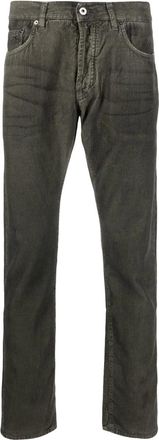 14Bros Jeans dritti con applicazione logo - Verde