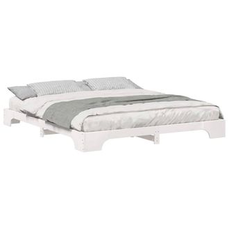 Berkfield Home Stylish Floor Bed Frame White 180 x 210 cm Solid pine wood