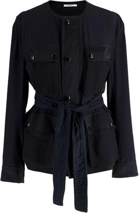 Givenchy Black Belted Silk Blend Utility Jacket Size XS